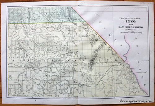 Antique-Map-California-Showing-Part-of-Inyo-and-San-Bernardino-Counties-Cal.-County-Home-Library-and-Supply-Association-Pacific-Coast-1892-1890s-1800s-Late-19th-Century-Maps-of-Antiquity-