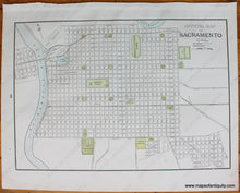 Load image into Gallery viewer, 1892 - Official Map Of The City Oakland Cal. Verso: Sacramento Antique Genuine Printed-Color
