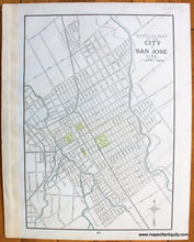 Load image into Gallery viewer, 1892 - Oregon Verso: Official Map Of The City San Jose Cal. Antique Genuine Printed-Color
