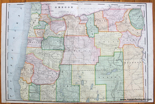 Antique-Map-Oregon-State-Official-of-San-Jose-Cal.-California-City-Cities-Home-Library-and-Supply-Association-Pacific-Coast-1892-1890s-1800s-Late-19th-Century-Maps-of-Antiquity-