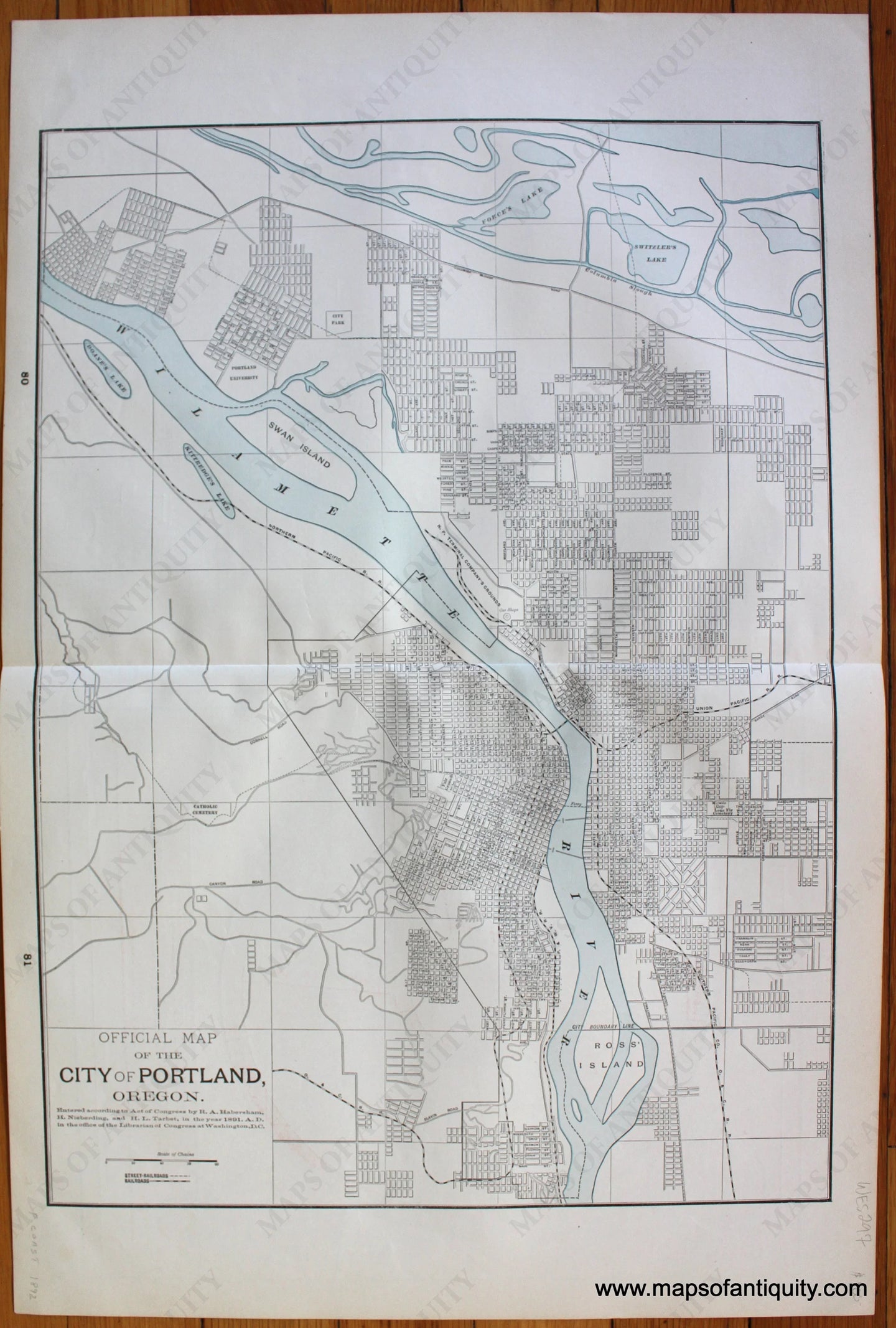 Antique-Map-Official-of-the-City-of-Portland-Oregon-Tacoma-Washington-Cities-Home-Library-and-Supply-Association-Pacific-Coast-1892-1890s-1800s-Late-19th-Century-Maps-of-Antiquity-