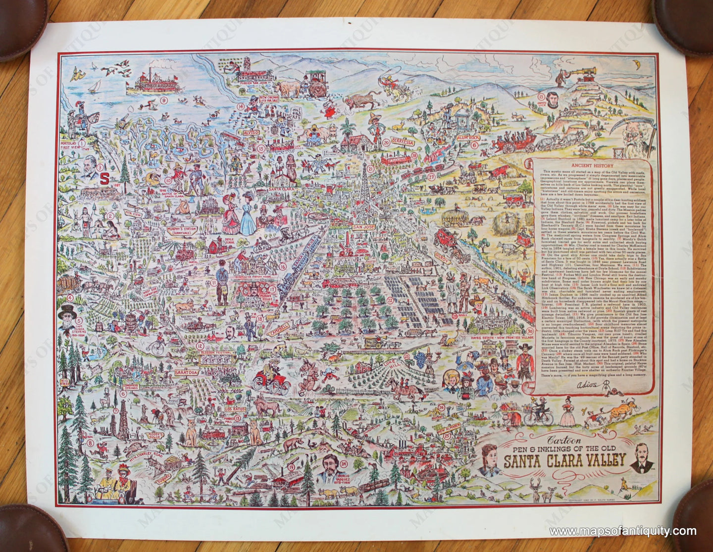 Ralph Rambo Maps 1962 - Cartoon Pen & Inklings of the Old Santa Clara Valley - Antique ...