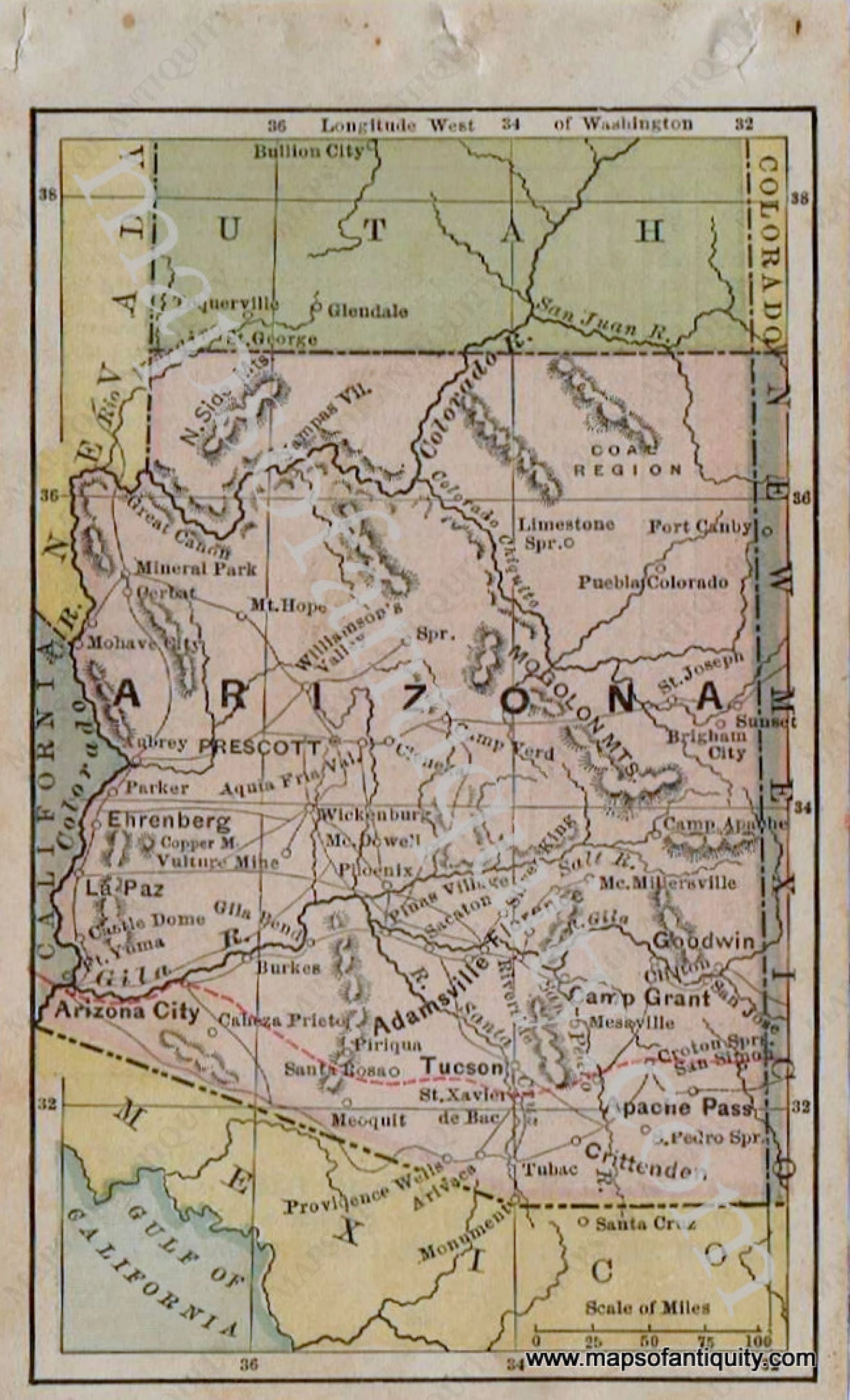 Antique-Map-Miniature-Map-of-Ohio-1880-Bradstreet-1800s-19th-century-maps-of-Antiquity