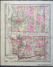 Load image into Gallery viewer, 1888 - Tunison’s New Mexico; Verso: Utah Territory And Washington Antique Map Genuine
