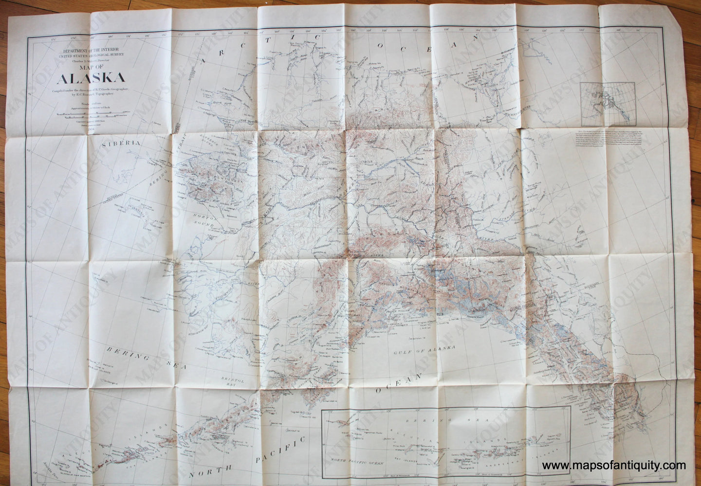 Genuine-Antique-Topographical-Map-Map-of-Alaska---United-States-Alaska-1904-Bernard-/-National-Geographic-Magazine-Maps-Of-Antiquity-1800s-19th-century