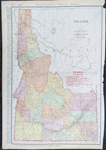 Load image into Gallery viewer, 1909 - Double-Sided Page With New Mexico And Idaho Antique Map Genuine Printed-Color
