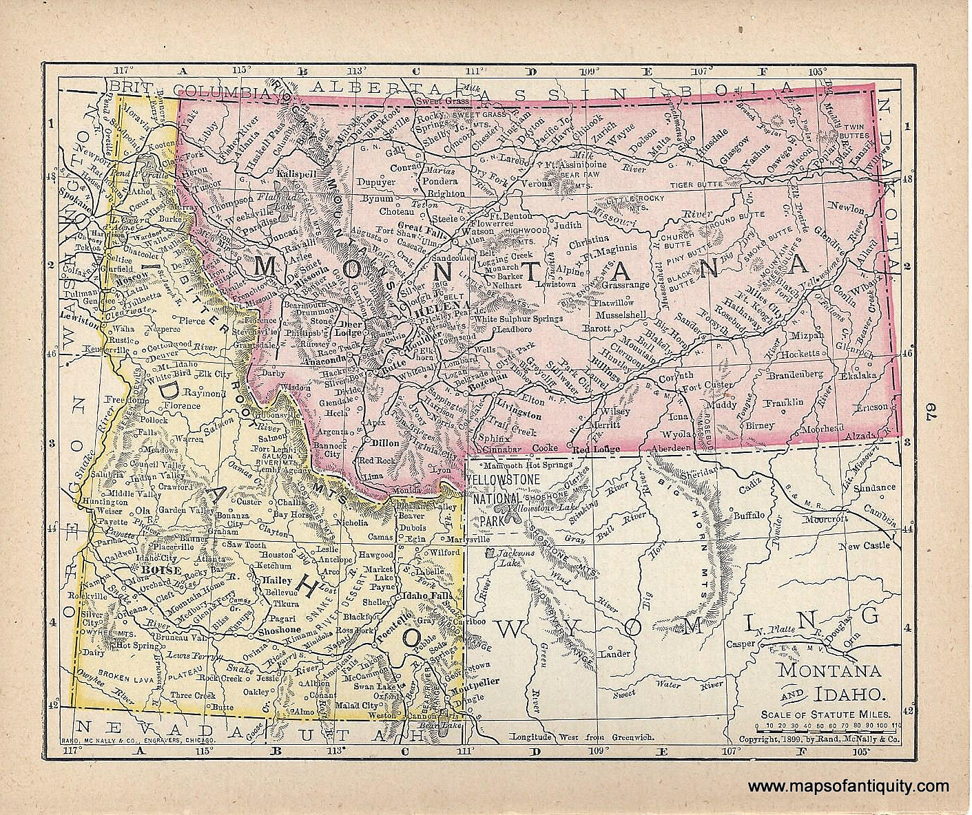 Genuine-Antique-Map-Montana-and-Idaho-1900-Rand-McNally-Maps-Of-Antiquity