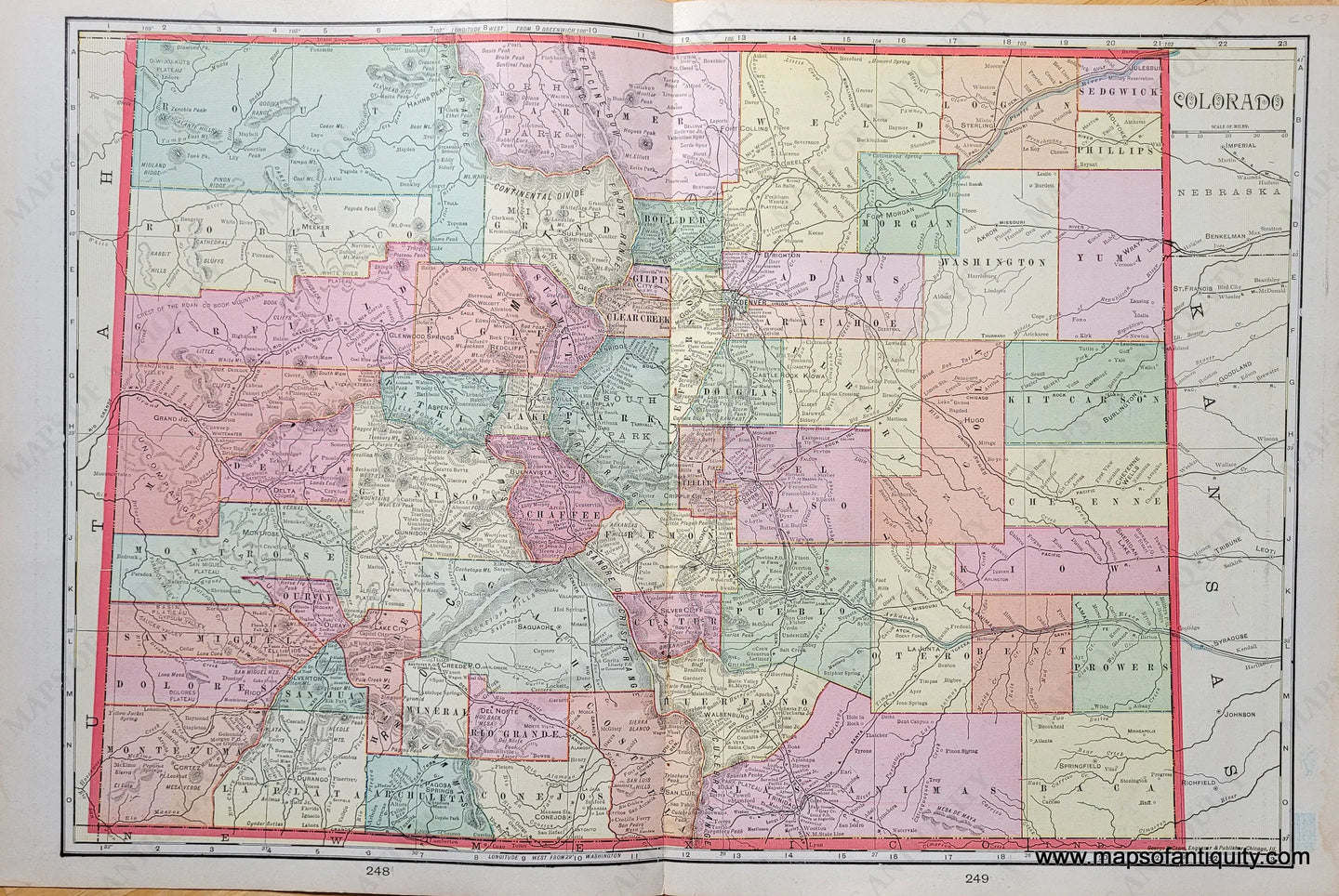 Genuine-Antique-Map-Colorado-1903-Cram-Maps-Of-Antiquity