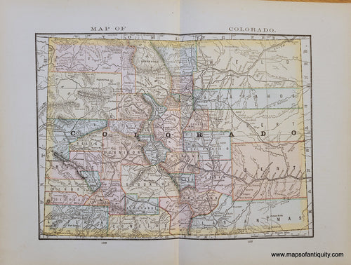 Genuine Antique Map-Map of Colorado-1884-Rand McNally & Co-Maps-Of-Antiquity