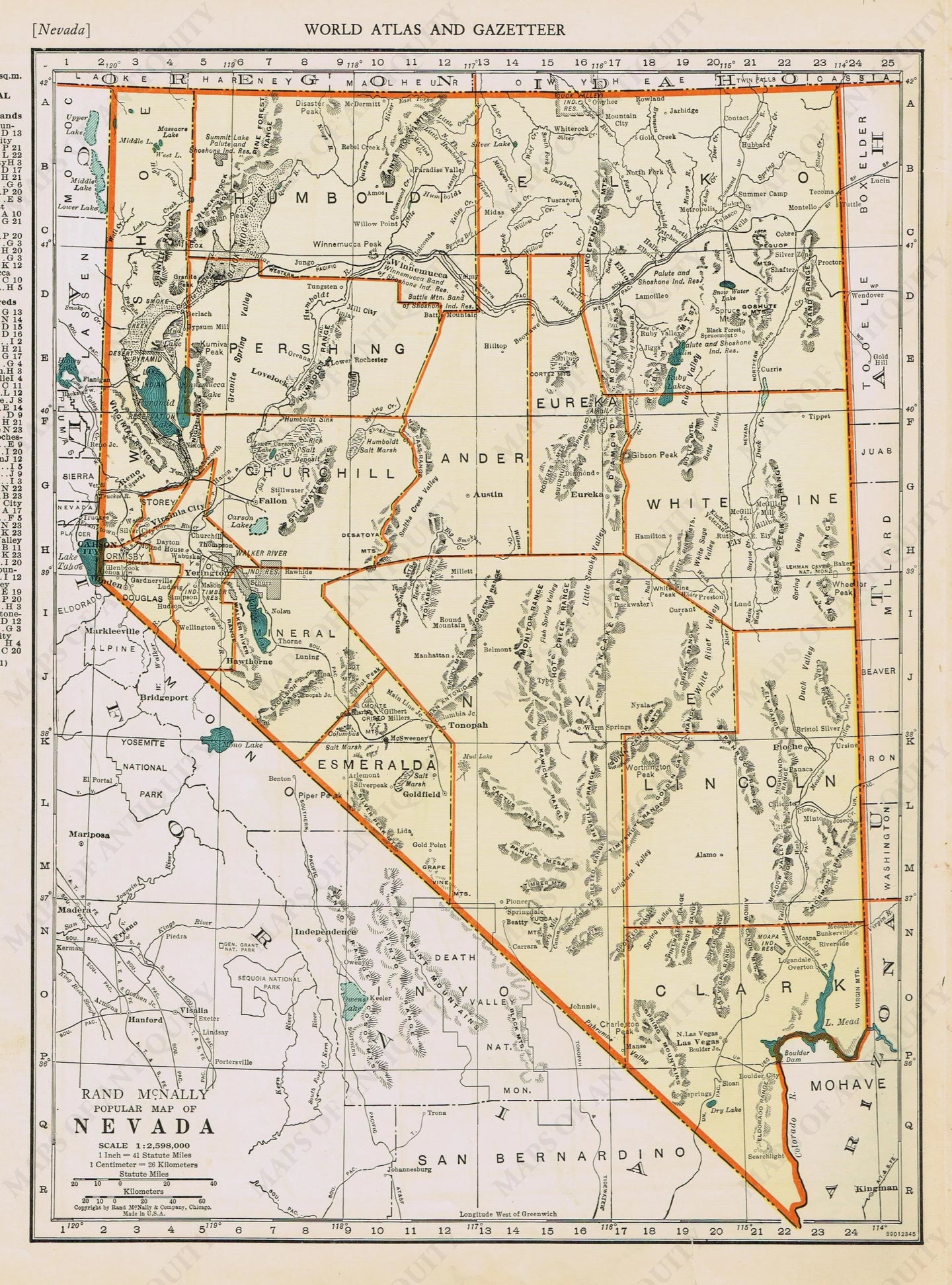 Genuine-Antique-Map-Popular-Map-of-Nevada-1940-Rand-McNally-Maps-Of-Antiquity