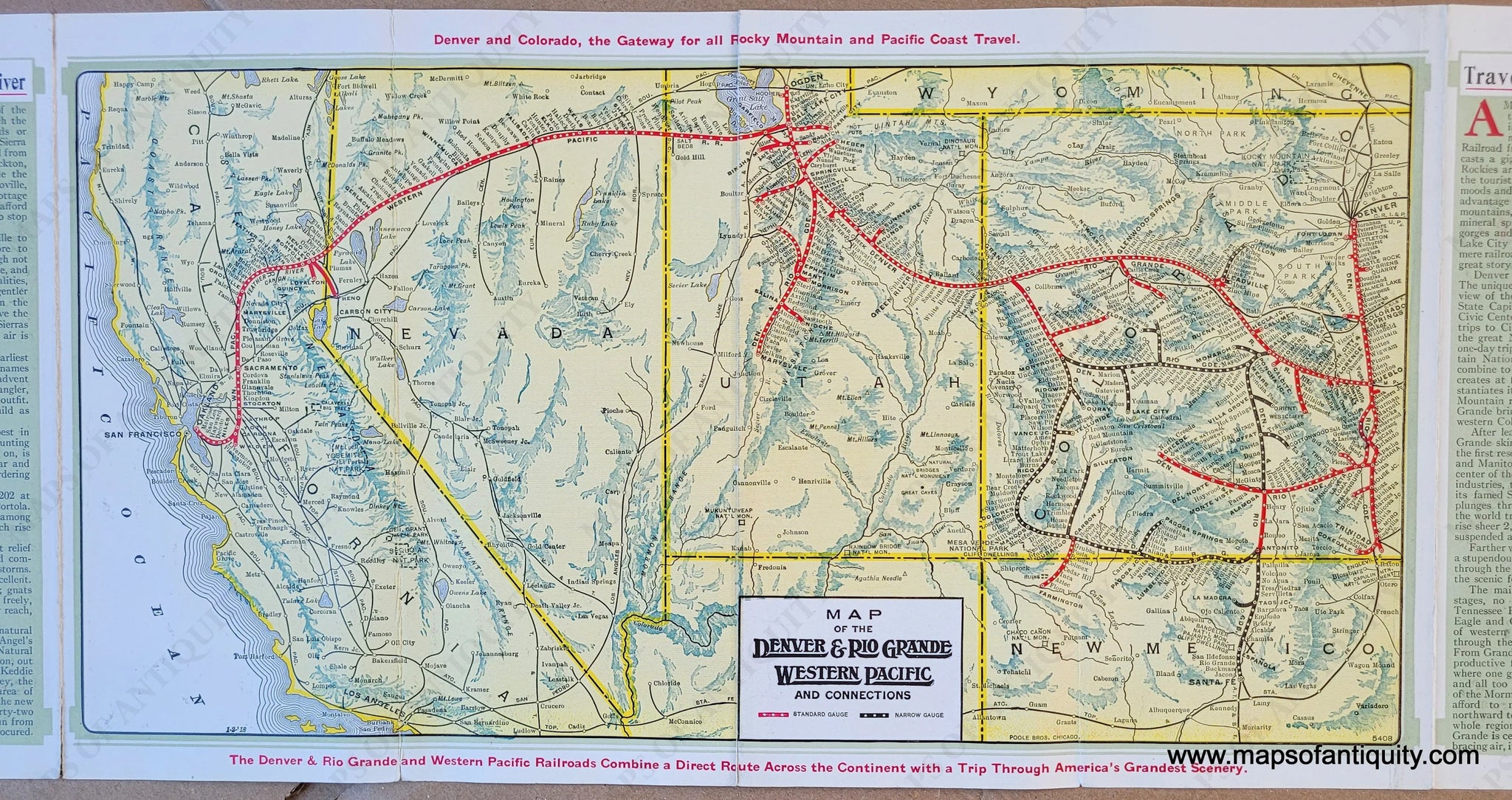 Denver Rwy Map Denver Rio Grande Railway Map Denver And Rio Grande Railway Vintage