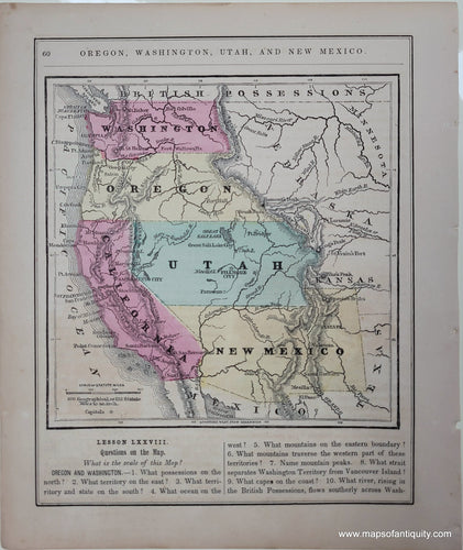 Genuine-Antique-Map-Oregon-Washington-Utah-and-New-Mexico-1857-Colton-Maps-Of-Antiquity