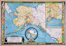 Load image into Gallery viewer, Vintage map of the Territory of Alaska with colorful borders and inset details.

