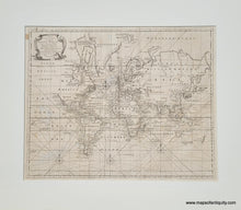 Load image into Gallery viewer, Genuine-Antique-Engraved-Black-and-White-Map-A-New-and-Correct-Chart-of-all-the-Known-World--1744-Emmanuel-Bowen-Maps-Of-Antiquity
