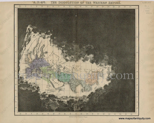 Antique-Map-History-A.D.-476.-The-Dissolution-of-the-Western-Empire