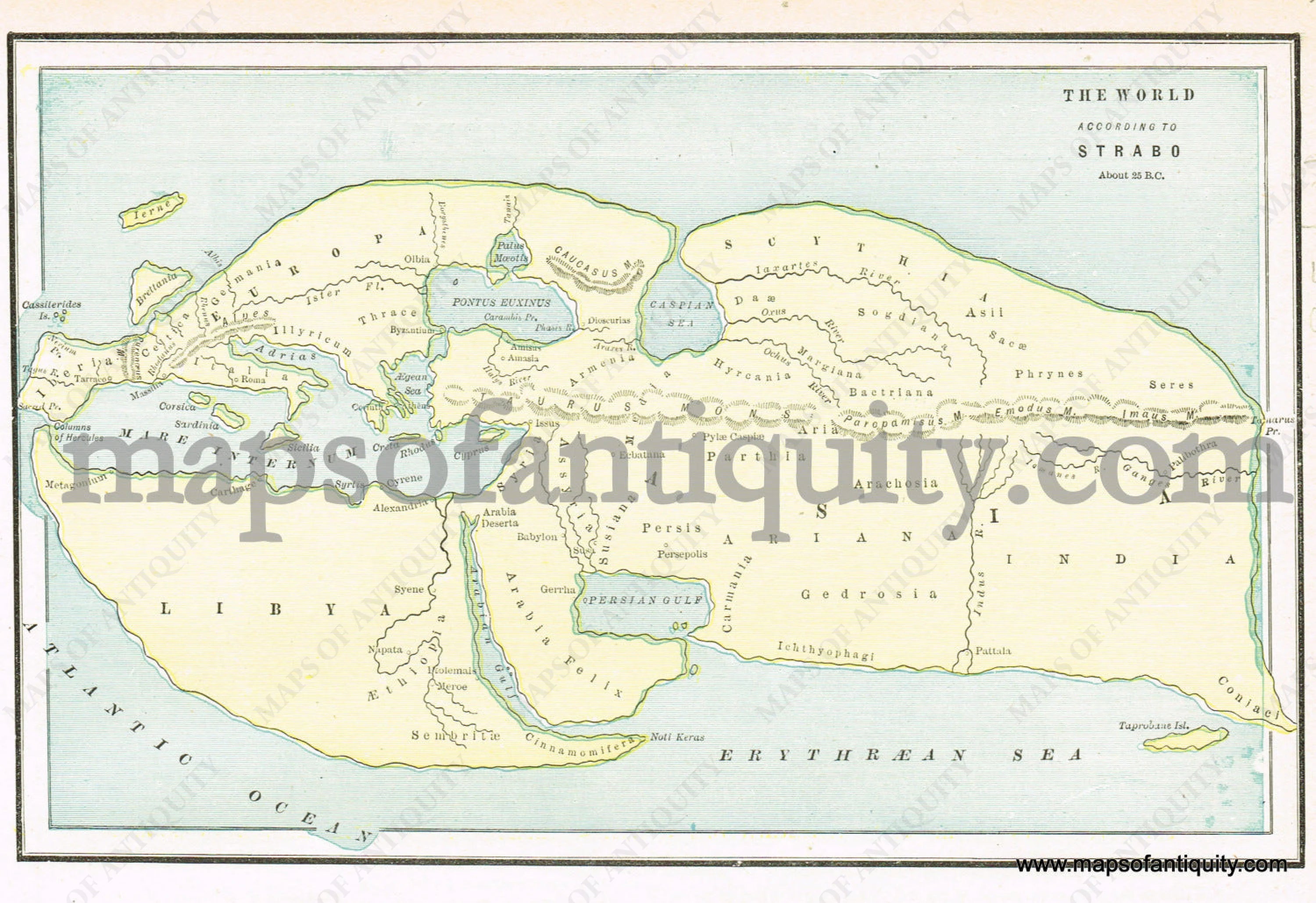 1894 - The World According to Strabo - Antique Map – Maps of Antiquity