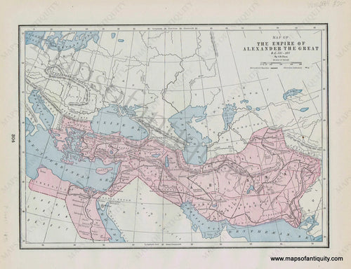 Antique-Map-of-the-Empire-of-Alexander-the-Great-World-as-Known-to-the-Ancients-Ancient-History-Historical-Home-Library-and-Supply-Association-Pacific-Coast-1892-1890s-1800s-Late-19th-Century-Maps-of-Antiquity