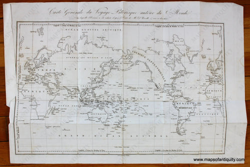 Antique-Map-World-Carte-Generale-Voyage-Pittoresque-Monde-D-Urville-D'Urville-Tardieu-1834-1830s-1800s-19th-century-Maps-of-Antiquity