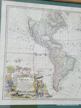 Load image into Gallery viewer, Framed-Genuine-Antique-Map-Americae-Mappa-generalis-Secundum-legimitas-projectionis-Stereiographiae-regulasâ€¦-1746-Homann-Heirs-Maps-Of-Antiquity
