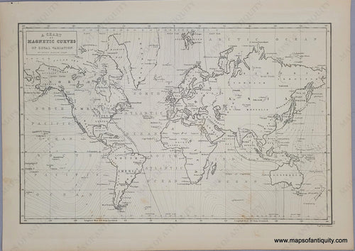 Genuine-Antique-Map-A-Chart-of-Magnetic-Curves-of-Equal-Variation-by-Peter-Barlow-1841-Black-Maps-Of-Antiquity