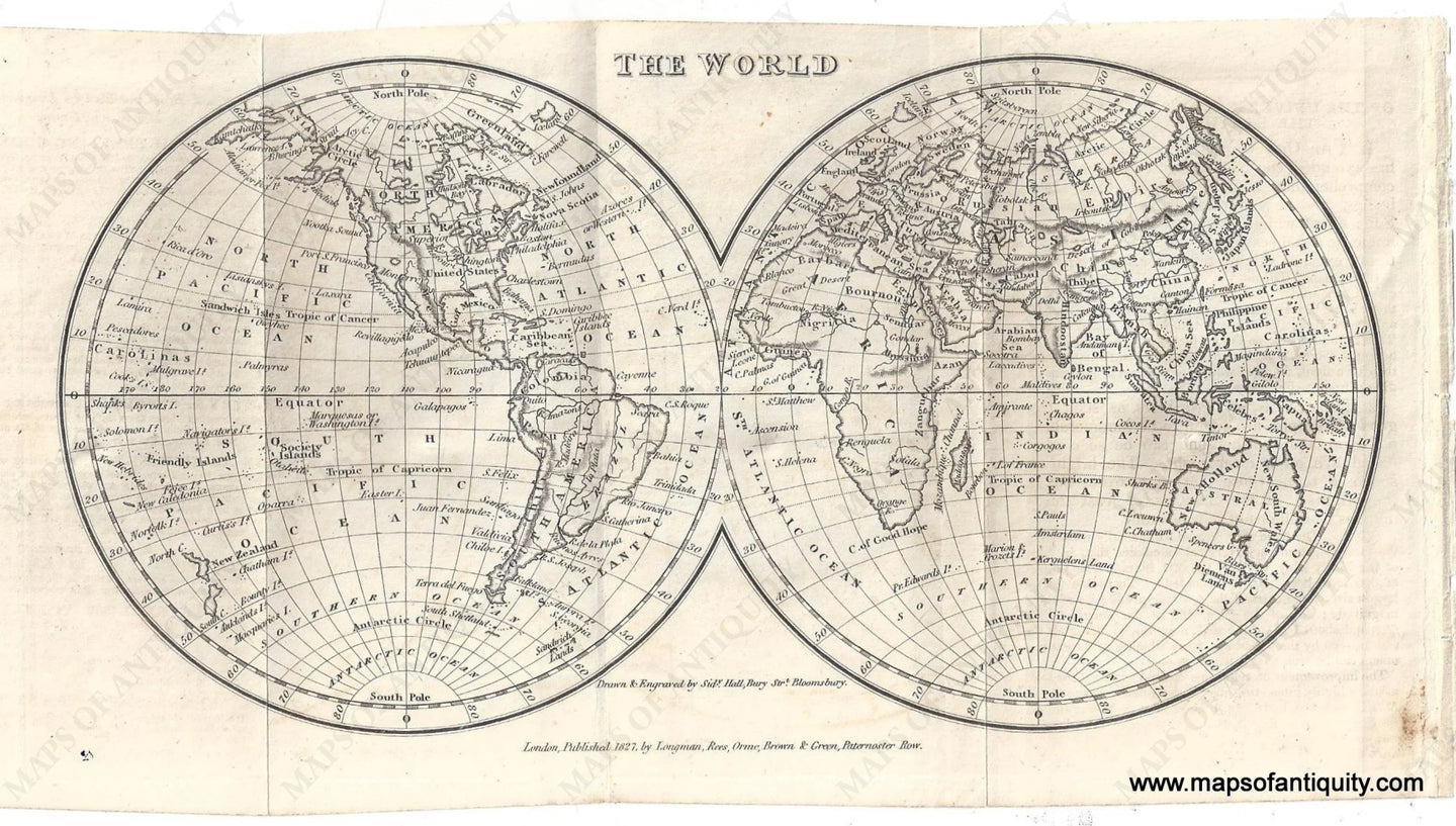 Genuine-Antique-Map-The-World-1829-Goldsmith-Maps-Of-Antiquity