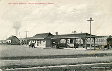 Load image into Gallery viewer, Black-and-White-Printed-Antique-Postcard-Railroad-Station-West-Barnstable-Mass---Postcard-Antique-Postcards--1912-Dickerman-&amp;-Sons-Maps-Of-Antiquity
