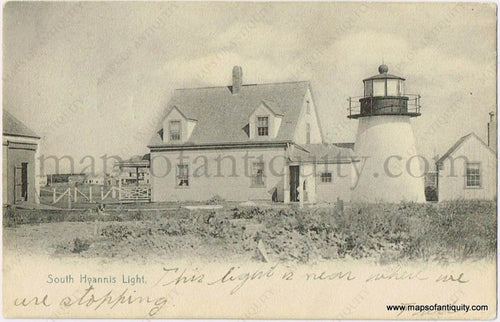 Antique-Postcard-Post-Card-Postcards-Cards-Hyannisport-Hyannis-Port-Mass-Mass.-Massachusetts-Cape-Cod-MA-Town-History-Early-1900s-1907-20th-Century-Hyannis-Light-Harbor-Lewis-Bay-Lighthouse-Maps-of-Antiquity