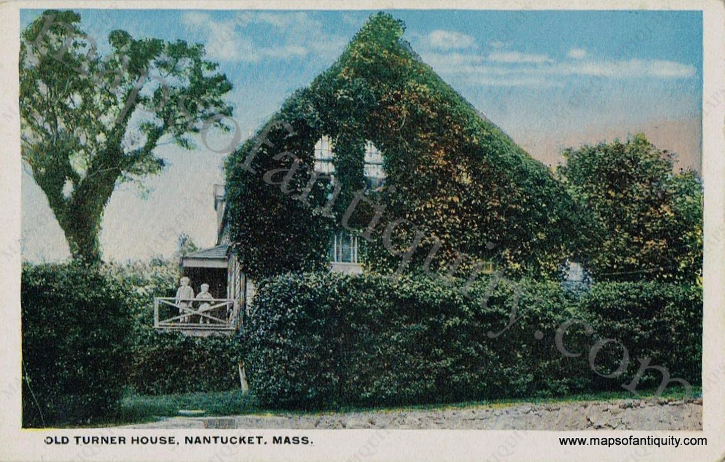 Antique-Postcard-Post-Card-Postcards-Cards-Mass-Mass.-Massachusetts-Nantucket-Island-MA-Town-History-Early-1900s-1910s-1920s-1930s-20th-Century-Old-Turner-House-Maps-of-Antiquity