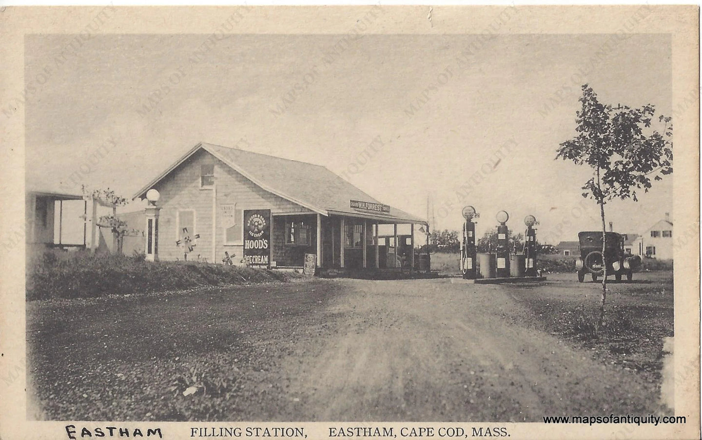 Genuine-Antique-Post-Card-Eastham-Filling-Station-Eastham-Cape-Cod-Mass-Antique-Postcard-1930-1940-E-D-West-Co--Maps-Of-Antiquity