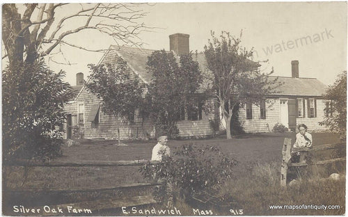 Genuine-Antique-Postcard-Silver-Oak-Farm-E-Sandwich-Mass-Antique-Postcards-Other-Cape-Cod-1907-1914-Real-Photo-Maps-Of-Antiquity-1800s-19th-century