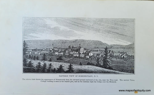 Genuine-Antique-Illustration-Eastern-View-of-Schenectady,-NY-1841-Barber-Maps-Of-Antiquity