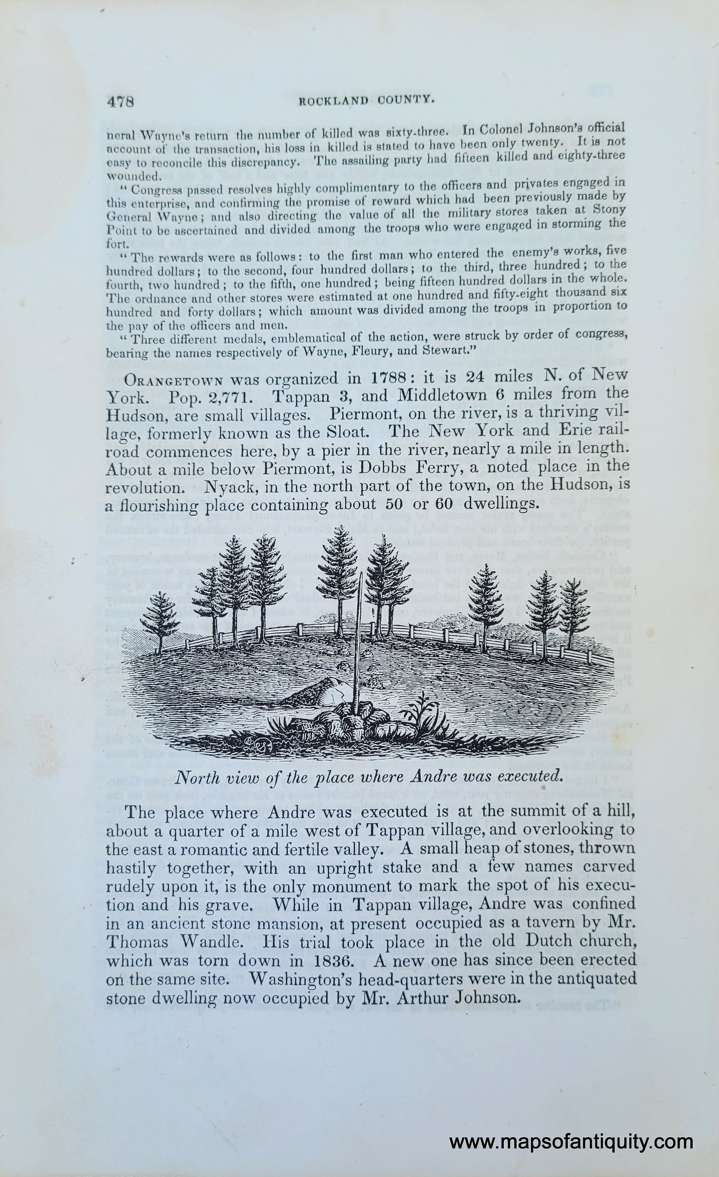 Genuine-Antique-Illustration-North-view-of-the-place-where-Andre-was-executed.-(Tappan,-New-York)-1841-Barber-Maps-Of-Antiquity