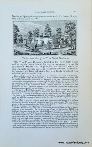Genuine-Antique-Illustration-Northwestern-view-of-the-Troy-Female-Seminary-(NY)-1841-Barber-Maps-Of-Antiquity