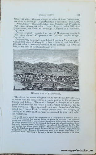 Genuine-Antique-Illustration-Western-view-of-Cooperstown-(NY)-1841-Barber-Maps-Of-Antiquity