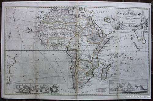 Antique-Hand-Colored-Map-Map-of-Africa-According-to-the-Newest-and-most-Exact-Observations**********-Africa-Africa-General-1745-(circa-1745)-Herman-Moll-Maps-Of-Antiquity