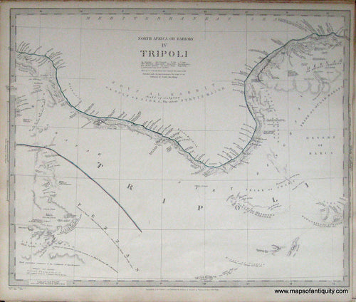 Antique-Hand-Colored-Map-North-Africa-or-Barbary-IV-Tripoli-Africa-Tripoli-1840/1844-SDUK/Society-for-the-Diffusion-of-Useful-Knowledge-Maps-Of-Antiquity