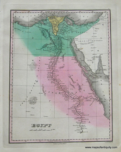 Antique-Hand-Colored-Map-Egypt.-Africa-Egypt-1827-Anthony-Finley-Maps-Of-Antiquity