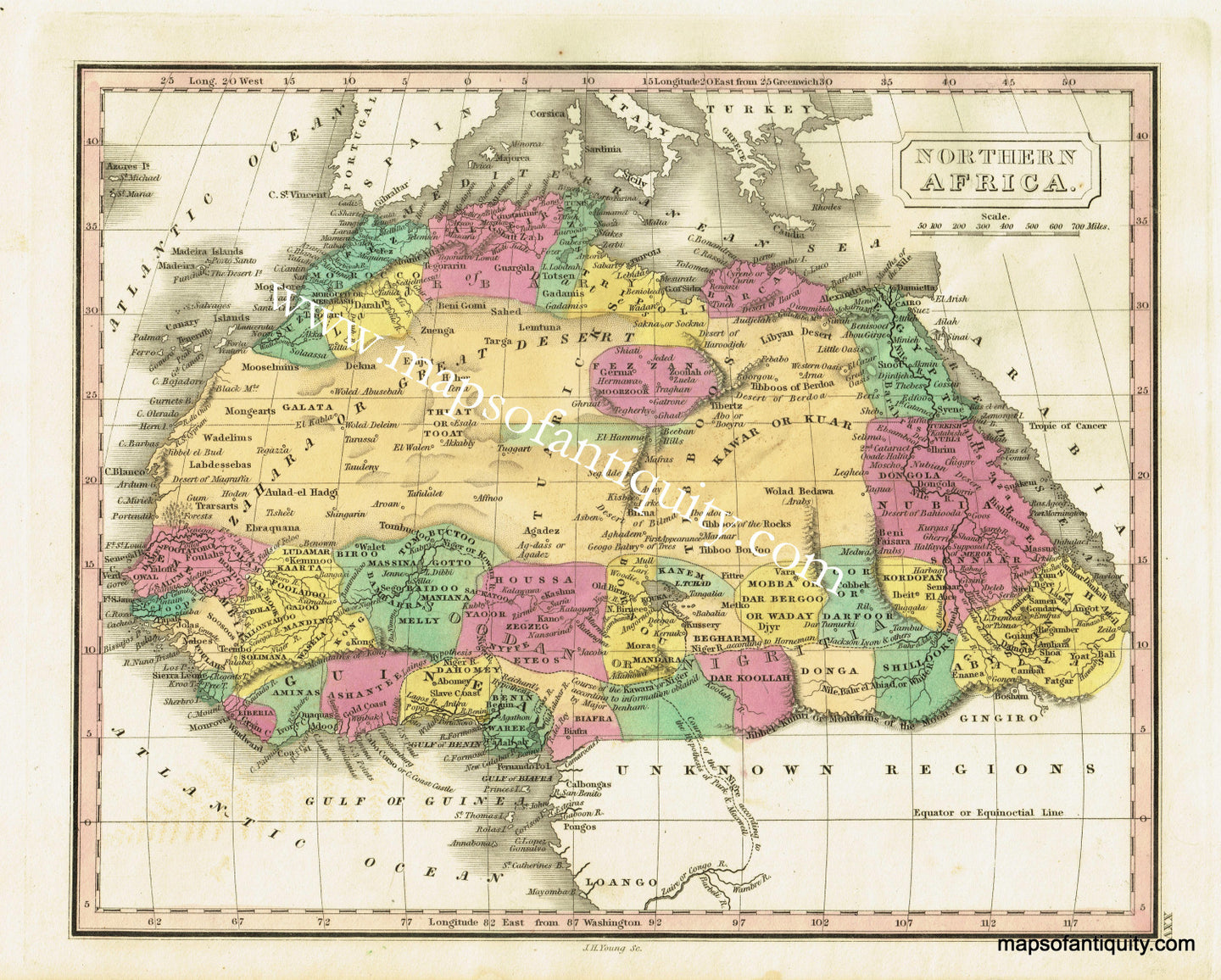 Antique-Hand-Colored-Map-Northern-Africa.-Africa-Africa-General-1828-Malte-Brun-Maps-Of-Antiquity