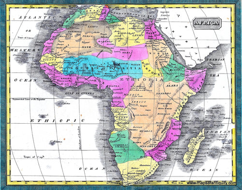 Antique-Hand-Colored-Map-Africa-Africa-Africa-General-1832-C.S.-Williams-Maps-Of-Antiquity