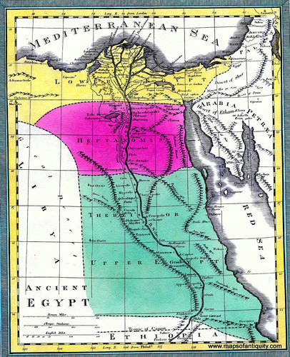 Antique-Hand-Colored-Map-Ancient-Egypt-Africa-Egypt-1832-C.S.-Williams-Maps-Of-Antiquity