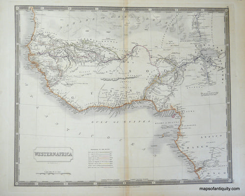 Antique-Hand-Colored-Map-Western-Africa-Africa--1835-Sidney-Hall-Maps-Of-Antiquity