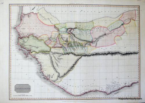 Antique-Hand-Colored-Map-Western-Africa-Africa--1813-Pinkerton-Maps-Of-Antiquity