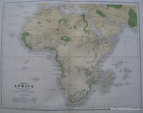 Antique-Hand-Colored-Map-Map-of-Africa-Africa-Africa-General-1856-Cartee-Maps-Of-Antiquity
