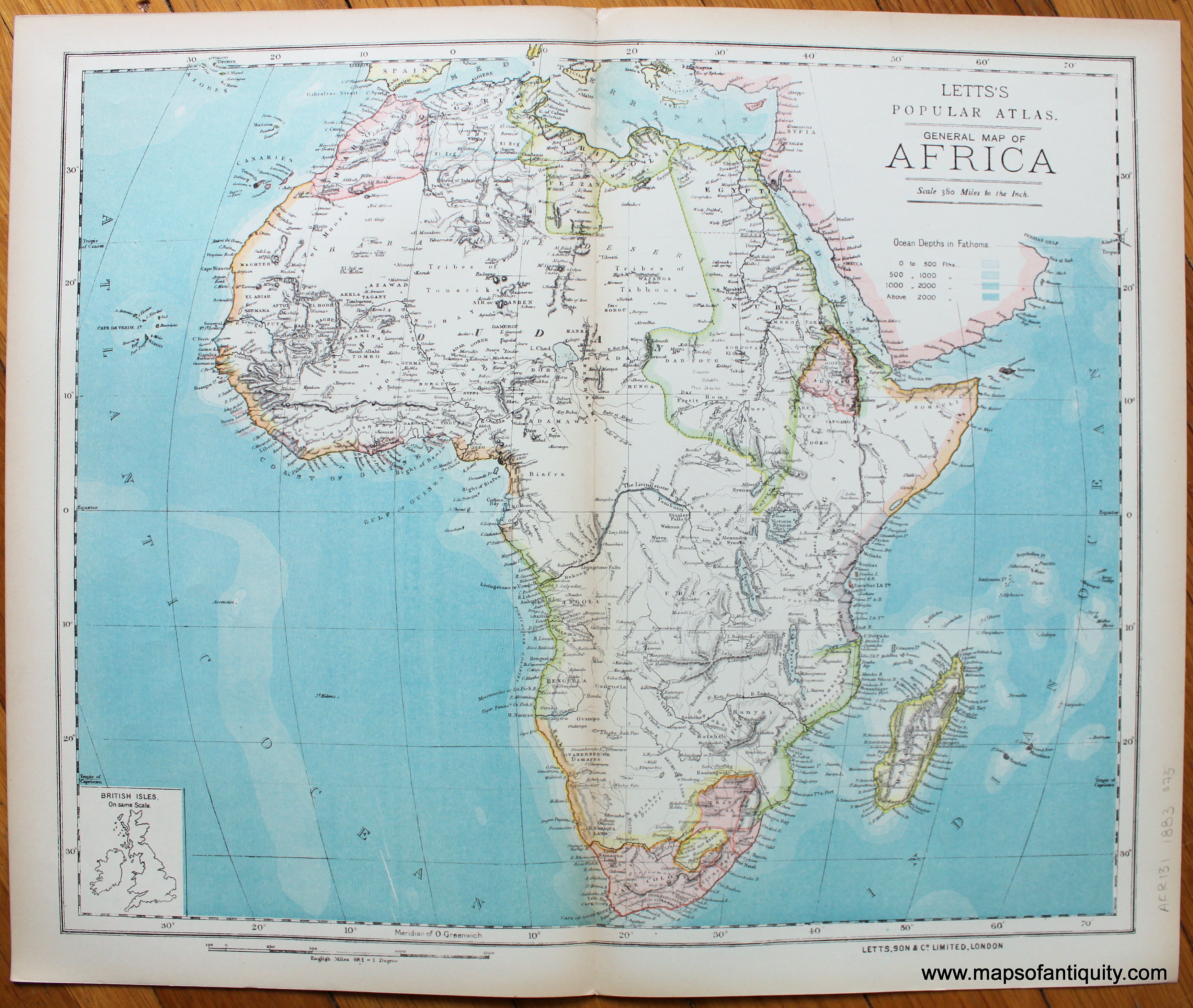 1883 - General Map of Africa - Antique Map – Maps of Antiquity