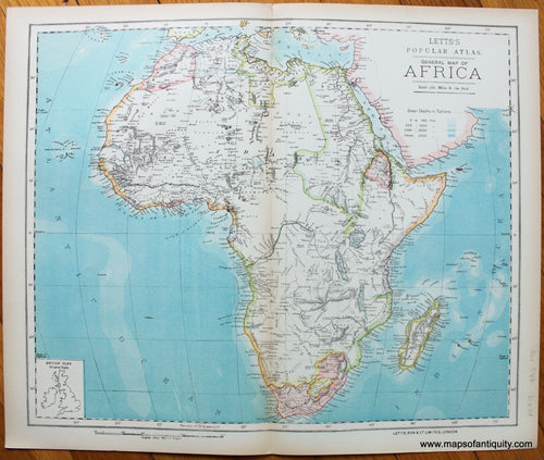 printed-color-Antique-Map-General-Map-of-Africa-Africa-Africa-General-1883-Letts-Maps-Of-Antiquity