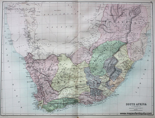 Antique-printed-color-Map-South-Africa-Africa-South-Africa-1879-Black-Maps-Of-Antiquity