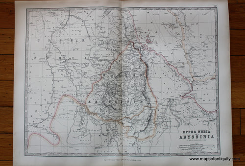 Antique-printed-color-Map-Upper-Nubia-and-Abyssinia-Africa-North-Africa-1881-Johnston-Maps-Of-Antiquity