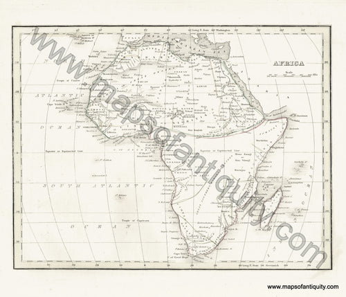 Antique-Hand-Colored-Map-Africa-Africa--1835-T.G.-Bradford-Maps-Of-Antiquity