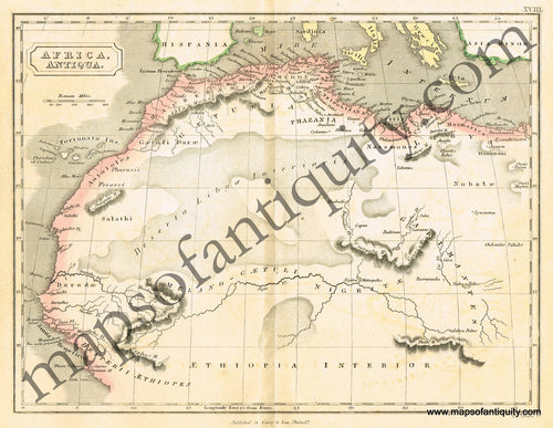 Antique-Hand-Colored-Map-Africa-Antiqua-Ancient-World-Africa-North-Africa-Africa-Other-1838-Butler-Maps-Of-Antiquity
