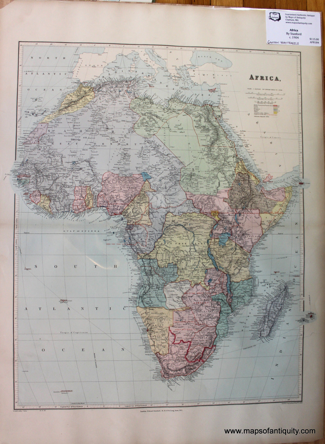 Antique-Printed-Color-Map-Africa-******-Africa-Africa-General-c.-1904-Stanford-Maps-Of-Antiquity